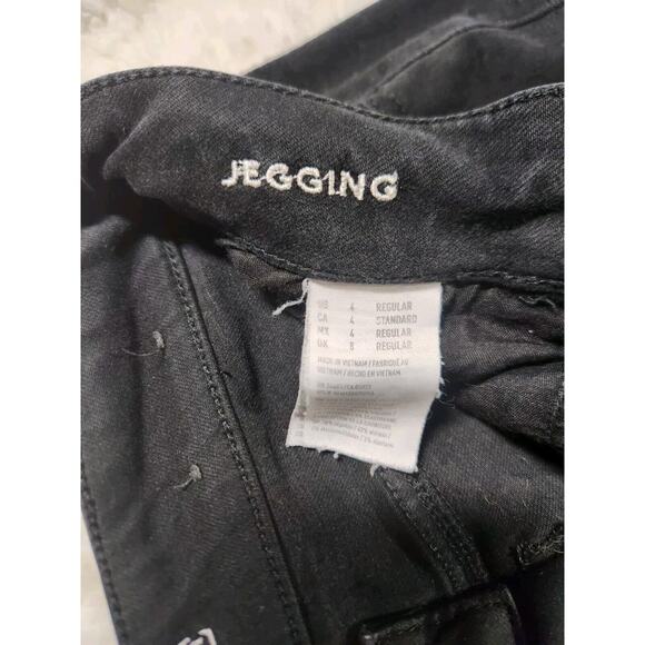 Sz 4 Black American Eagle Womens Jeans Size Four Regular Jegging Distressed - Picture 6 of 6